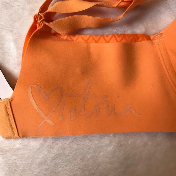 Victoria's Secret VS Orange 34D Love Heart Lightly Lined Demi Bra Underwire New - Picture 4 of 9